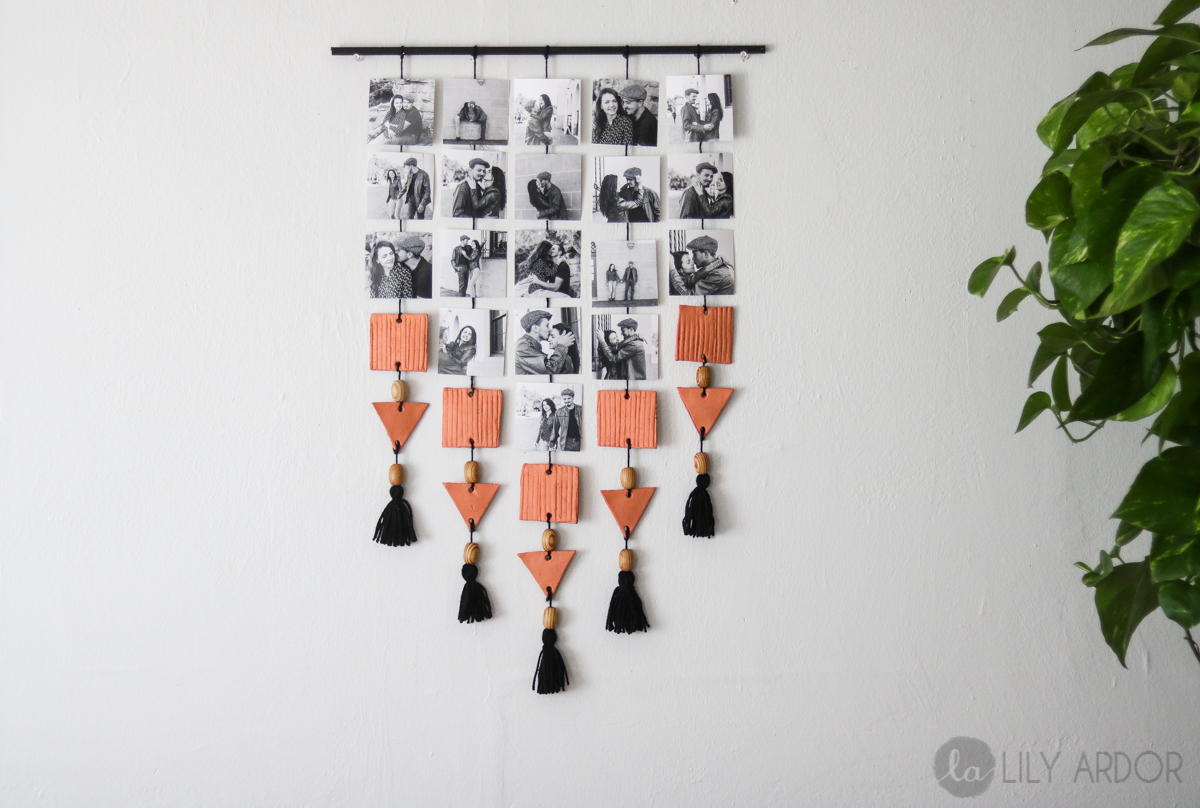 DIY Hanging Picture Display - CLAY BEADS AND TASSELS- LilyArdor