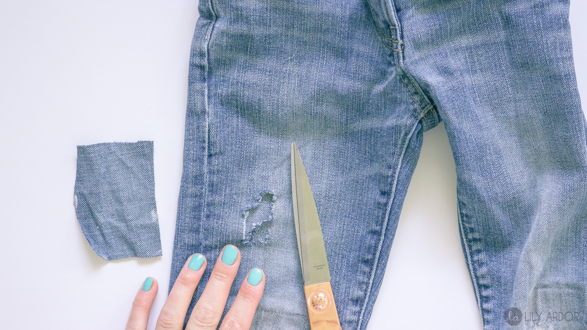 DIY Jeans Inseam Patch Repair - Sew Much Moore