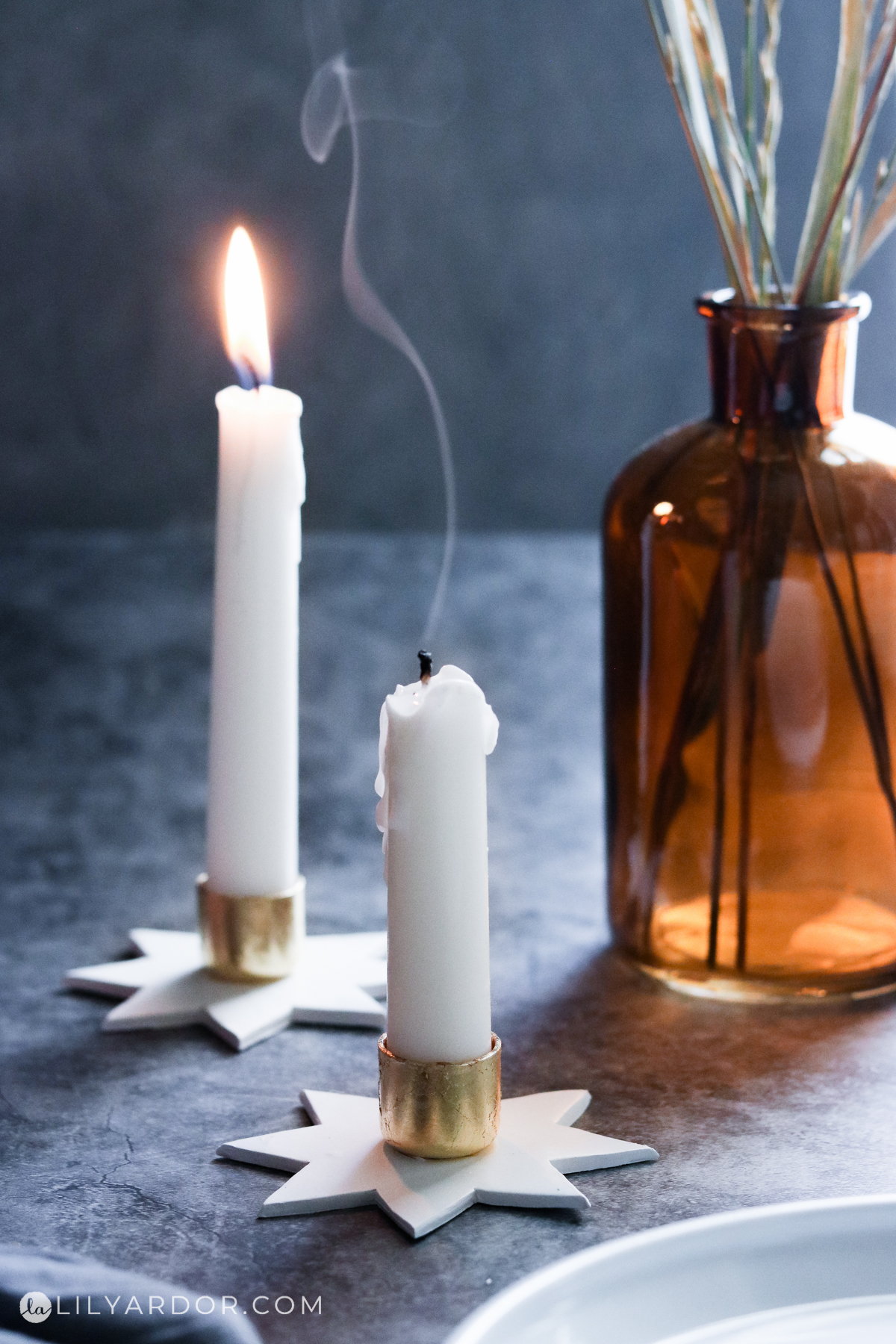 DIY Mid Century Candlestick Holders - A Beautiful Mess