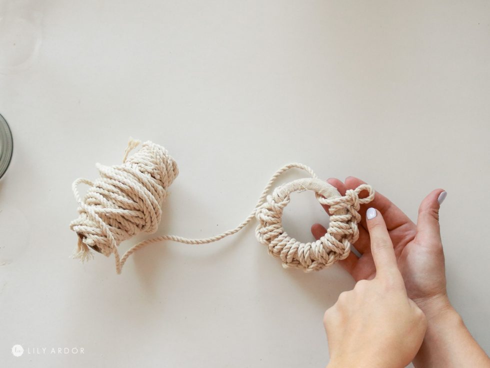 Nautical Christmas Ornaments - Recycled Macrame Mini Wreath Ornaments ...