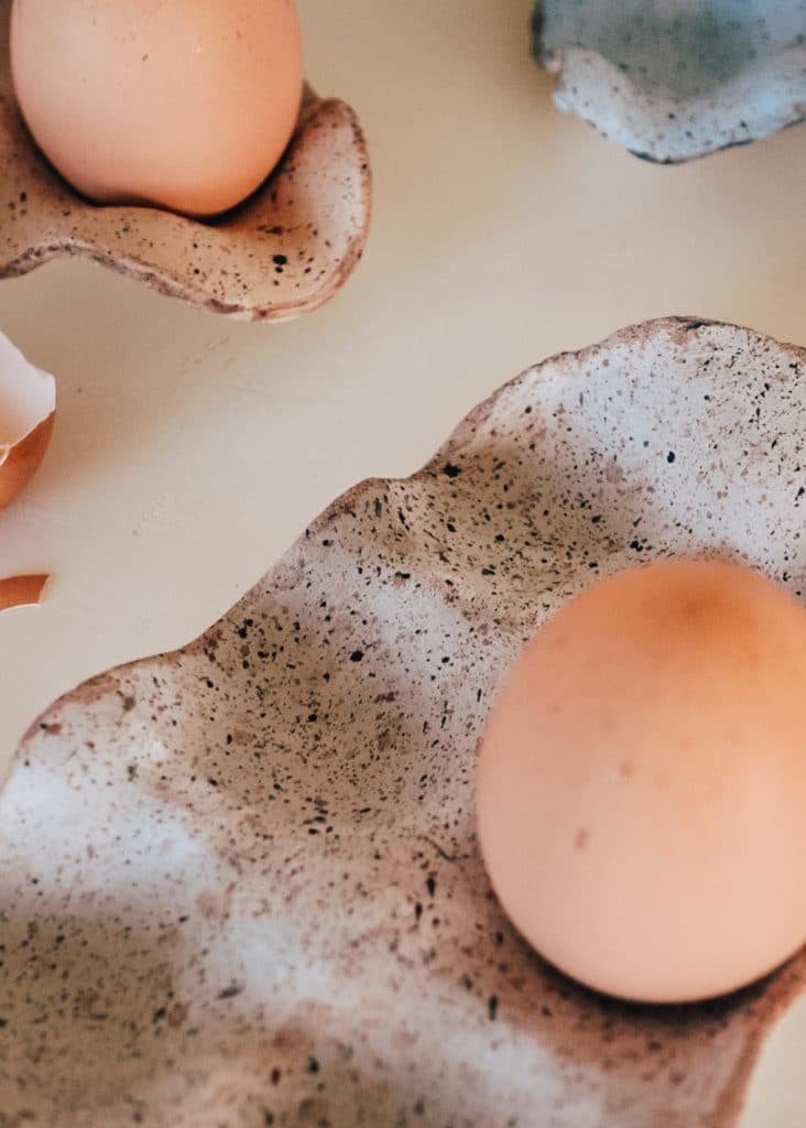 DIY Speckled Ceramic Egg Holder - With Model Magic - Lily Ardor