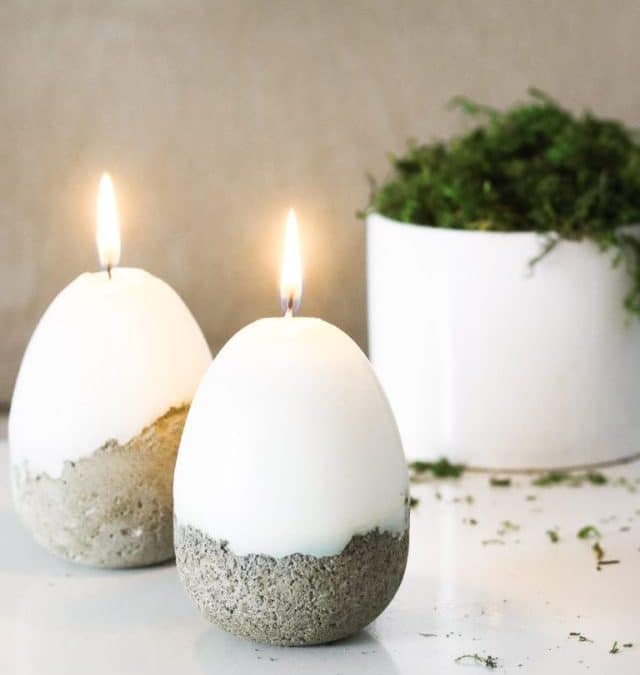 DIY CONCRETE EASTER CANDLE