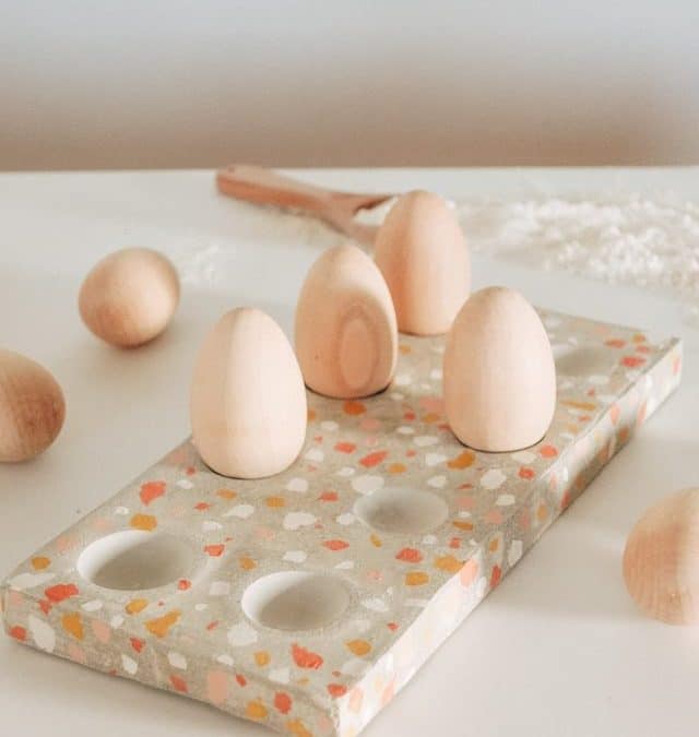 CONCRETE EGG HOLDER + DIY TERRAZZO